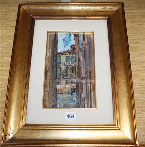 Lynette Hemmant (b. 1938), Behind Daniel Manins House, Venice, oil on board, 25 x 15cm